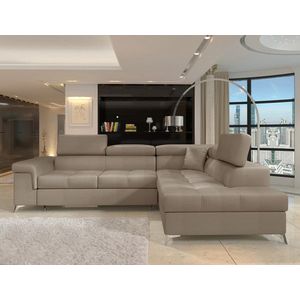 Coltar extensibil dreapta 4 locuri ELTAP, ERI-06, Eridano, 275x202x88 cm, lemn/poliester, maro deschis imagine