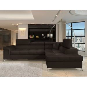 Coltar extensibil dreapta 4 locuri ELTAP, ERI-07, Eridano, 275x202x88 cm, lemn/poliester, maro inchis imagine