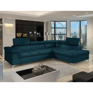 Coltar extensibil dreapta 4 locuri ELTAP, ERI-10, Eridano, 275x202x88 cm, lemn/poliester, albastru imagine