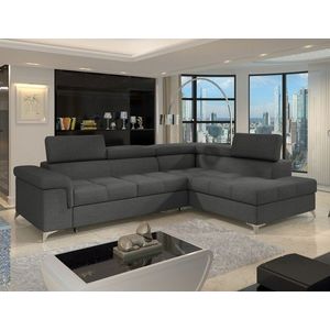 Coltar extensibil dreapta 4 locuri ELTAP, ERI-13, Eridano, 275x202x88 cm, lemn/poliester, gri inchis imagine