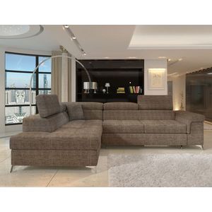 Coltar extensibil stanga 4 locuri ELTAP, ERI-30, Eridano, 275x202x88 cm, lemn/poliester, bej inchis imagine
