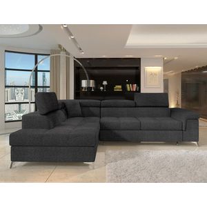 Coltar extensibil stanga 4 locuri ELTAP, ERI-31, Eridano, 275x202x88 cm, lemn/poliester, gri antracit imagine