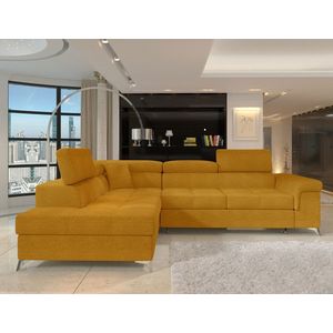 Coltar extensibil stanga 4 locuri ELTAP, ERI-32, Eridano, 275x202x88 cm, lemn/poliester, galben imagine