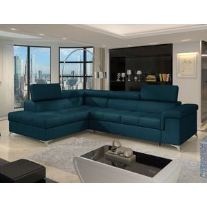 Coltar extensibil stanga 4 locuri ELTAP, ERI-38, Eridano, 275x202x88 cm, lemn/poliester, albastru imagine