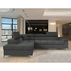 Coltar extensibil stanga 4 locuri ELTAP, ERI-41, Eridano, 275x202x88 cm, lemn/poliester, gri inchis imagine