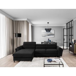Coltar extensibil stanga 4 locuri ELTAP, Mari-01, Mariall, 288x200x92 cm, lemn/poliester, gri inchis imagine
