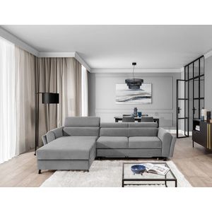 Coltar extensibil stanga 4 locuri ELTAP, Mari-03, Mariall, 288x200x92 cm, lemn/poliester, gri imagine