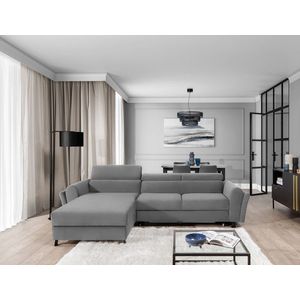 Coltar extensibil stanga 4 locuri ELTAP, Mari-14, Mariall, 288x200x92 cm, lemn/poliester, gri imagine