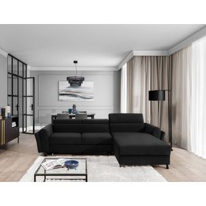 Coltar extensibil dreapta 4 locuri ELTAP, Mari-25, Mariall, 288x200x92 cm, lemn/poliester, gri inchis imagine