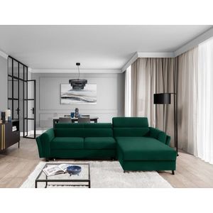 Coltar extensibil dreapta 4 locuri ELTAP, Mari-26, Mariall, 288x200x92 cm, lemn/poliester, verde inchis imagine