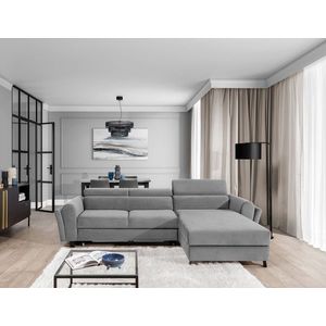 Coltar extensibil dreapta 4 locuri ELTAP, Mari-27, Mariall, 288x200x92 cm, lemn/poliester, gri imagine