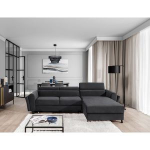 Coltar extensibil dreapta 4 locuri ELTAP, Mari-32, Mariall, 288x200x92 cm, lemn/poliester, gri inchis imagine
