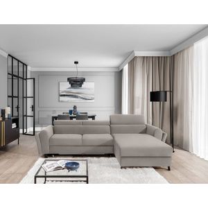 Coltar extensibil dreapta 4 locuri ELTAP, Mari-37, Mariall, 288x200x92 cm, lemn/poliester, bej imagine