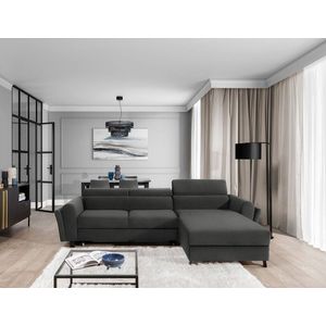 Coltar extensibil dreapta 4 locuri ELTAP, Mari-41, Mariall, 288x200x92 cm, lemn/poliester, gri inchis imagine