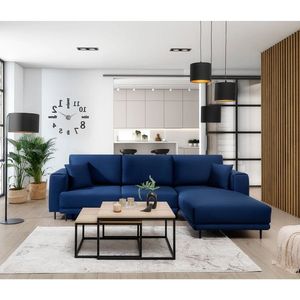 Coltar extensibil dreapta 4 locuri ELTAP, RT-40VE, Dalia, 289x190x95 cm, lemn/poliester, albastru imagine