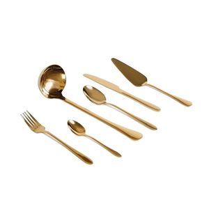 Set tacamuri pentru 4 persoane, 18 piese, Abele, Homla, inox, auriu imagine