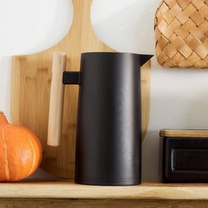 Termos Libre, Homla, 1 L, plastic/lemn, negru imagine