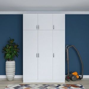 Dulap pentru haine, Rani, BA104, 145x239x55 cm, PAL, Alb imagine