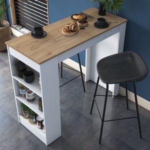 Masa bucatarie, Rani, JA103 - 2345, 120 x 100 x 50 cm, pal melaminat, nuc/alb imagine