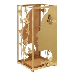 Suport pentru umbrele Glam Face, Mauro Ferretti, 24x22.5x48.5 cm, fier, auriu imagine