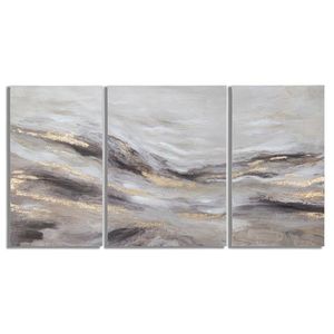 Set 3 tablouri decorative Monty, Mauro Ferretti, 150x80 cm, canvas pictat manual, multicolor imagine