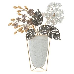 Decoratiune de perete Vase, Mauro Ferretti, 45.5x53 cm, fier, multicolor imagine