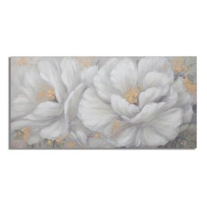 Tablou decorativ Gold Flower, Mauro Ferretti, 140x70 cm, canvas pictat manual, multicolor imagine