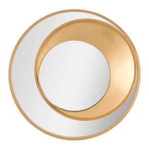 Oglinda decorativa Vortic, Mauro Ferretti, Ø 70 cm, fier, auriu imagine