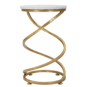 Masuta Spiral, Mauro Ferretti, Ø 27.5x47.5 cm, fier, auriu imagine