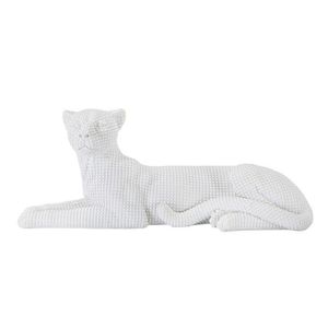 Decoratiune, Mauro Ferretti, Leopard, 38 x 12.5 x 15.3 cm, polirasina, alb imagine