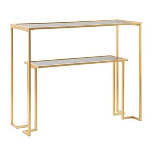 Consola, Mauro Ferretti, Level, 100 x 35 x 80 cm, fier/sticla, auriu imagine