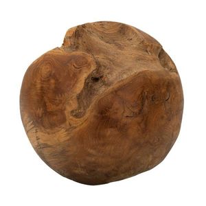 Sculptura decorativa Ball, Mauro Ferretti, 25x25x25 cm, tec reciclat, lucrat manual, model unicat, maro imagine