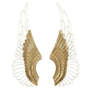 Set 2 decoratiuni de perete, Pair of Wings, Mauro Ferretti, 37 x 105.5 cm, fier, auriu imagine