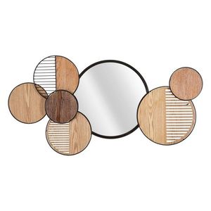 Oglinda decorativa Woody, Mauro Ferretti, 123.2 x 63.5 cm, fier/MDF, multicolor imagine