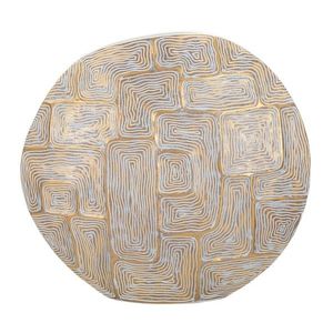 Vaza Eclips, Mauro Ferretti, 48x13x44.5 cm, polirasina, auriu/alb imagine
