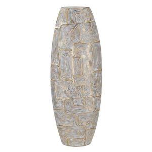Vaza Eclips Tower, Mauro Ferretti, 25.5x12.5x69.5 cm, polirasina, auriu/alb imagine