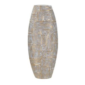 Vaza Eclips Tower, Mauro Ferretti, 24x11.5x59.5 cm, polirasina, auriu/alb imagine