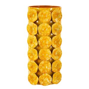 Vaza decorativa Drop, Mauro Ferretti, 16x15x33 cm, fier, galben imagine