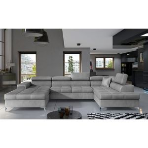 Coltar extensibil dreapta 5 locuri ELTAP, Edr-45, Eduardo, 337x205x88 cm, lemn/poliester, gri imagine