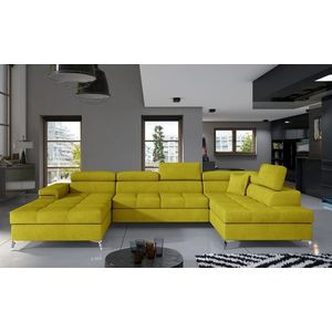 Coltar extensibil dreapta 5 locuri ELTAP, Edr-47, Eduardo, 337x205x88 cm, lemn/poliester, galben imagine