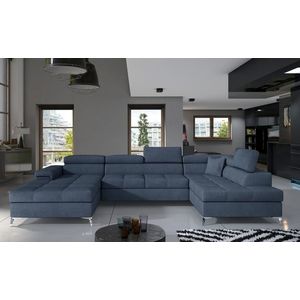 Coltar extensibil dreapta 5 locuri ELTAP, Edr-48, Eduardo, 337x205x88 cm, lemn/poliester, albastru imagine