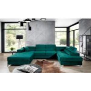 Coltar extensibil dreapta 5 locuri ELTAP, Edr-57, Eduardo, 337x205x88 cm, lemn/poliester, verde imagine