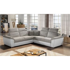 Coltar extensibil 5 locuri ELTAP, Fed-01, Federico, 266x266x102 cm, lemn/poliester, gri/alb imagine