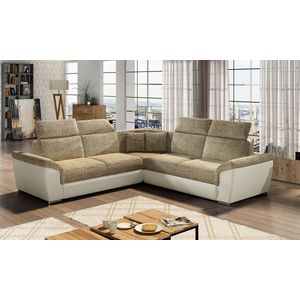 Coltar extensibil 5 locuri ELTAP, Fed-02, Federico, 266x266x102 cm, lemn/poliester, bej/bej deschis imagine