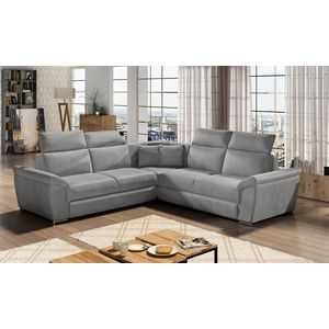 Coltar extensibil 5 locuri ELTAP, Fed-23, Federico, 266x266x102 cm, lemn/poliester, gri deschis imagine