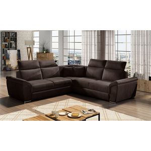 Coltar extensibil 5 locuri ELTAP, Fed-27, Federico, 266x266x102 cm, lemn/poliester, maro inchis imagine