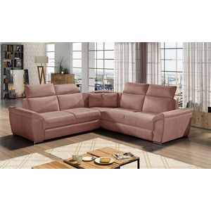 Coltar extensibil 5 locuri ELTAP, Fed-29, Federico, 266x266x102 cm, lemn/poliester, roz inchis imagine