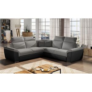 Coltar extensibil 5 locuri ELTAP, Fed-33, Federico, 266x266x102 cm, lemn/poliester, gri inchis/negru imagine