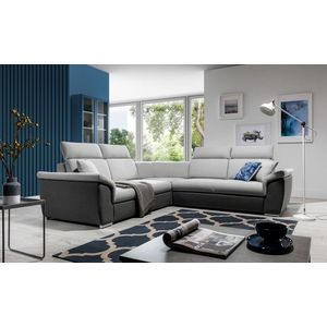 Coltar extensibil 5 locuri ELTAP, Fed-36, Federico, 266x266x102 cm, lemn/poliester, gri deschis/gri inchis imagine