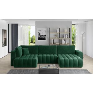 Coltar extensibil dreapta 6 locuri ELTAP, RT-35LU, Bonito, 350x175x92 cm, lemn/poliester, verde inchis imagine